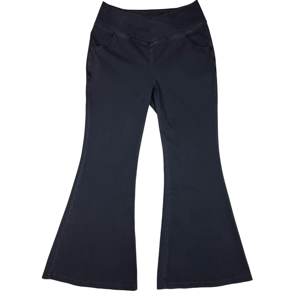 Halara Crossover Flex Flare Jeans Women L Petite Black Pull On Stretch Y2K Retro